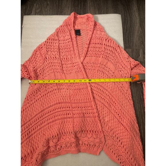 Moda International Pink Long Line Sleeve Cardigan Sweater S Classic Cozycore - Picture 6 of 10